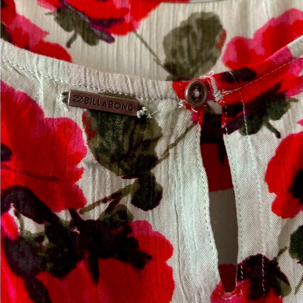 Billabong Night Out Floral Tie-Strap Sundress Juniors Size L - Picture 3 of 7